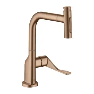 Axor Citterio Кухонный Смеситель 230, на 1 отв.,  с вытяжным изливом 2jet, цвет: шлифованное красное золото