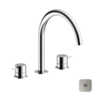 Almar Mixers Смеситель для раковины, 3 отв., без донного клапана, цвет: никель брашированный