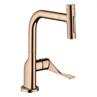 Axor Citterio Кухонный Смеситель 230, на 1 отв.,  с вытяжным изливом 2jet, цвет: полированное красное золото