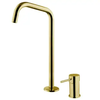 Fima Carlo Frattini Spillo Up Смеситель для раковины, на 2 отв., с донным клапаном, цвет: золото