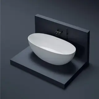 Gruppo Treesse Vera Ванна 150х72х55см., отдельностоящая, из искусственного камня, цвет: белый глянцевый