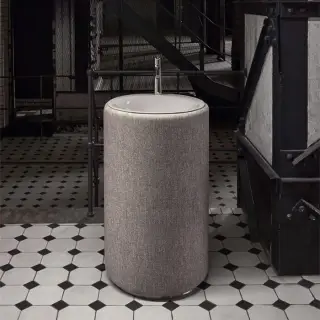 Bette Lux Oval Couture Раковина 55х90 см, 1 отв., с текстильным подиумом, сталь, цвет: буро-серый