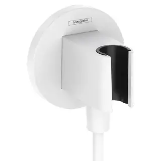 Hansgrohe FixFit S Шланговое подсоединение с держателем ручного душа, настенный, цвет: белый матовый