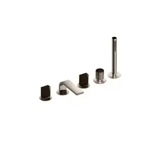 Fantini Venezia In Смеситель для ванны, набортный, 5 отв., излив: 160 мм, цвет: Nickel PVD