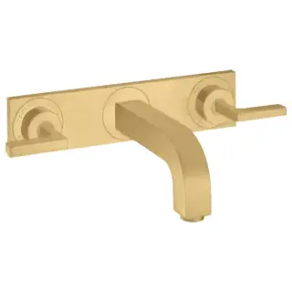 Axor Citterio Смеситель для раковины 226, встраиваемый, излив: 22.6см., ручка: рычаг, с панелью, цвет: шлифованное золото