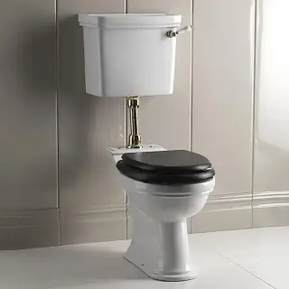 Devon&Devon Rose Унитаз 66x35,5 cм, с низкой трубой, бачком, механизмом цвет золото, сиденье из массива дуба, фурнитура золото