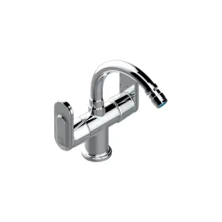 THG CORVAIR A MANETTES FIOR DI BOSCO Смеситель для биде на 1 отверстие, 2-х вентильный, с донным клапаном, цвет: хром