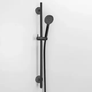 Almar Душевой гарнитур: ручная лейка Posh, шланг 150 см, штанга 100 см, цвет: черный металл брашированный PVD