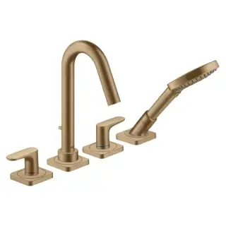 Axor Citterio M Смеситель на борт ванны, на 4 отв., с ручным душем, цвет: шлифованная бронза