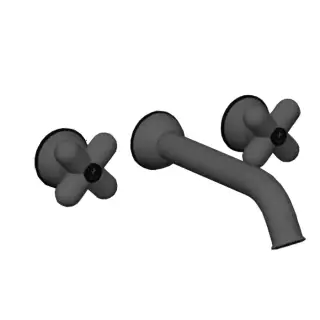 Fantini I Balocchi Смеситель для раковины, встраиваемый, излив: 20см., внешняя часть, цвет: черный матовый