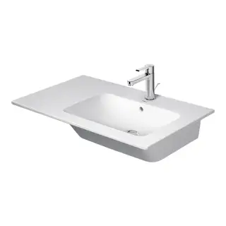 Duravit ME by Starck Раковина подвесная 83х49см, 1 отв., с переливом, полка слева, цвет: белый