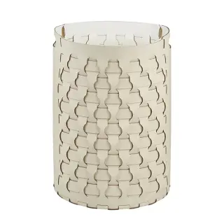 ADJ Круглая корзина для белья Dubai, D40xH57 см., цвет: панна котта/белый