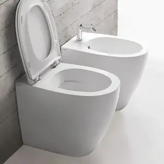 Globo 4ALL Унитаз приставной безободковый 54х36см, крепёж к полу в комплекте, цвет: белый