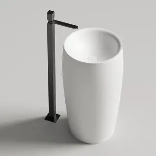 Salini Alda Раковина отдельностоящая 47х47х90см., без отв., S-Stone, цвет: белый матовый