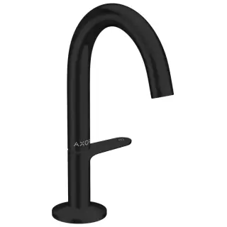 Axor One Смеситель для раковины, 1 отв., излив h140мм, Select, со сливом push-open, цвет: черный матовый
