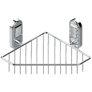 THG Oceania Полочка металлическая, подвесная, решетка, угловая, 20х20см., цвет: хром/прозрачный хрусталь