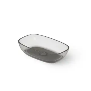 Dea Design Washbasins Раковина 60х36х14см., накладная, без отв., Glasstech, прозрачная смола, цвет: Smoky Black R4