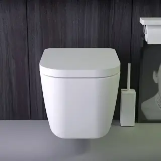 KNIEF Pride унитаз подвесной безободковый 52х39х33см с сидением soft close, цвет: белый матовый