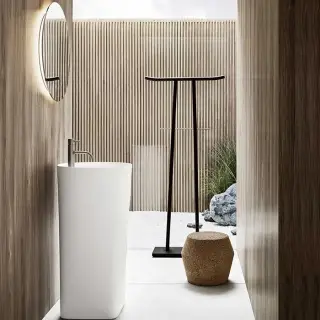 NOORTH milldue edition AZUMA Комплект из зеркала с подсветкой и напольной раковины из Cristalplant