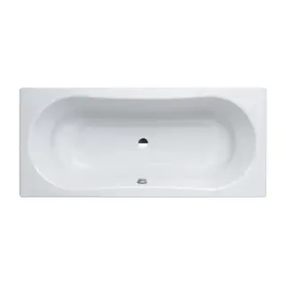 Laufen Thallium Ванна встраиваемая, 180x80см., прямоугольная, с центральным выпуском, шумоизоляционное покрытие, эмалированная сталь (3,5 мм), без отверстий для ручек, цвет: белый