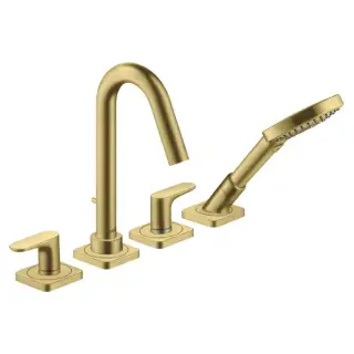 Axor Citterio M Смеситель на борт ванны, на 4 отв., с ручным душем, цвет: шлифованная медь
