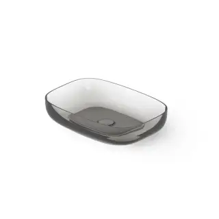 Dea Design Washbasins Раковина 55х38х12см., накладная, без отв., Glasstech, прозрачная смола, цвет: Smoky Black R4