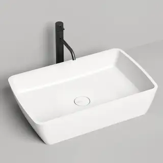 Salini Gloria Раковина накладная 65х40х14.5cм, без отв., без перелива, S-Stone, цвет: белый матовый