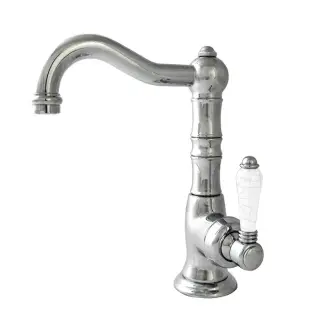 Nicolazzi P.m. Blanc A Смеситель для раковины однорычажный, с донным клапаном, ручки состаренная керамика, цвет: хром