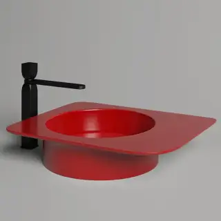 Salini Ninfea Раковина накладная 54.5х44.7х12cм, без отв., без перелива, S-Stone, цвет: RAL3002 матовый