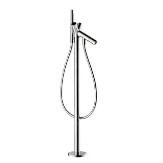 Axor Starck, Смеситель для ванны, c двумярукоятками, напольный, внешняя часть, цвет: хром