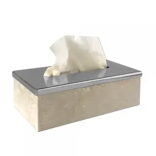 3SC Elegance Контейнер для салфеток 23х12,5хh7см, цвет: мрамор botticino/хром