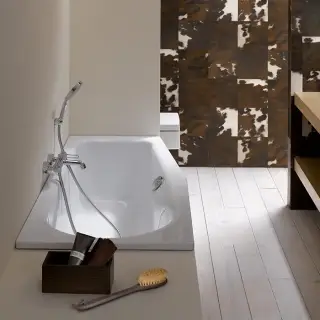 Bette Luna Ванна прямоугольная с шумоизоляцией 170х75х45 см, область ног справа, с покрытием антислип, BetteGlasur® Plus, пристенная, цвет: белый