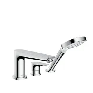 Hansgrohe Talis E Смеситель на край ванны, на 3 отв., с ручным душем, цвет: хром