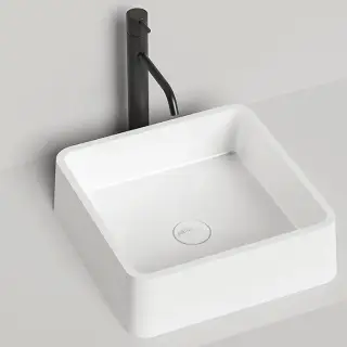 Salini Gloria Раковина накладная 41.5х41.5х12.5cм, без отв., без перелива, S-Stone, цвет: белый матовый