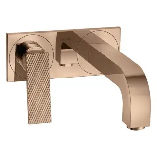Axor Citterio Смеситель для раковины, встраиваемый, излив: 22см, с панелью, текстура, цвет: полированное красное золото