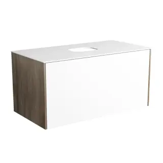 SIMAS Foriu Подвесная тумба с керамической столешницей . 1 ящик, ,сифон и крепежи в компл.,  цвет: белый матовый/SHERWOOD