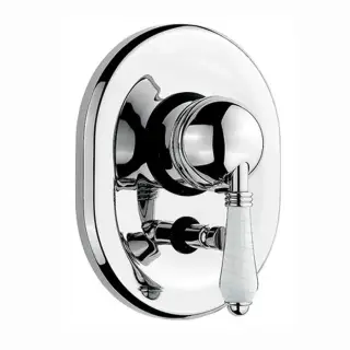 Nicolazzi P.m. Blanc A Встраиваемый смеситель для душа с переключением, 2 источника, ручки состаренная керамика, цвет: хром