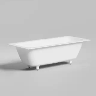 Salini Orlanda Axis Встраиваемая ванна на ножках 190.5х80х60см., круглый слив-перелив, материал: S-Stone, цвет: белый матовый