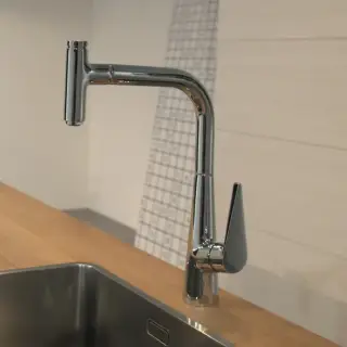 Hansgrohe Kitchen Кухонный смеситель для кухни, однорычажный, с вытяжным изливом, хром