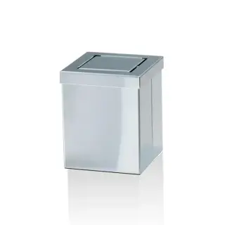 Decor Walther DW 1130 Корзина для бумаги 12x12x15см, с крышкой, напольная, цвет: сталь матовая