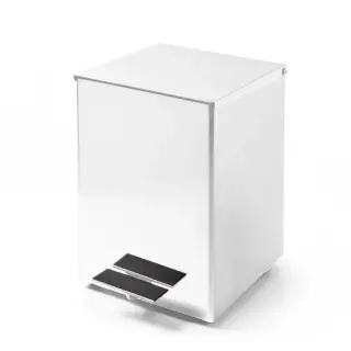 3SC Metal Quadra Ведро 5 л. 18x22xh26 см, с педалью, с крышкой и механизмом softclose, цвет: белый матовый