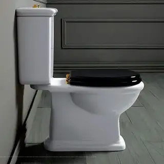 SIMAS Lante Унитаз моноблок 70.5х38.5см, с горизонтальным сливом с бачком с кнопкой смыва, фурнитура золото, цвет: белый