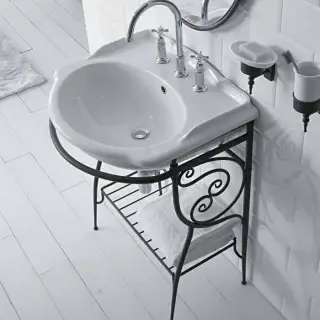 Globo Paestum Консоль напольная 62х52см, с раковиной на 3 отв., цвет: met.antico