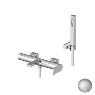 Gattoni Soffio Смеситель для ванны, с носиком, однорычажный. с ручной лейкой. цвет: Brushed nickel