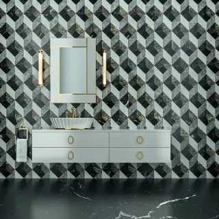 Oasis Daphne Композиция №30 Комплект мебели подвесная, 194х52.5хh220см, цвет: metallic Prosecco/золото