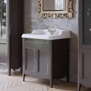 TW Veronica, База с раковиной Simas AR834bi x1 73x54см с 1отв. под смеситель , 2 расп. дверки, доводч. Blum, ручки: Riflesso бронза, напольная, Цвет: grigio