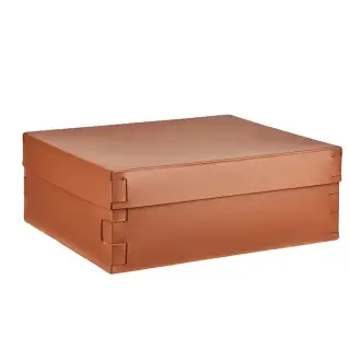 Colombo Adj Коробка Snob 36x30хH13.5см., настольная, цвет: коньяк/бордо