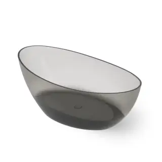 Dea Design Elegant Ванна 180x90x62см., отдельностоящая, Glasstech, прозрачная смола, цвет: Smoky Black R4