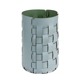 ADJ Корзина для мусора Bottega, D22xH35 см., цвет: небесный/эвкалипт