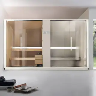 Effegibi Logica SH Сауна&Хаммам 373x171x226см, угловая SX, цвет: Soft Sand